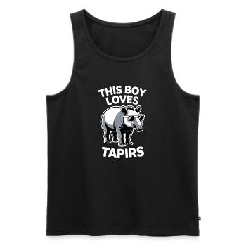 Dictons de tapir Tapir Drôle de cadeau de tapir - Débardeur bio Premium Homme - noir - Devant - Michal (187cm)