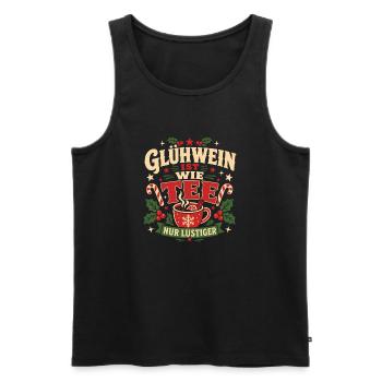 Glühwein Ist Wie Tee Nur Lustiger Weihnachtsspruch - Männer Premium Bio Tank Top - Schwarz - Vorne - Michal (187cm)