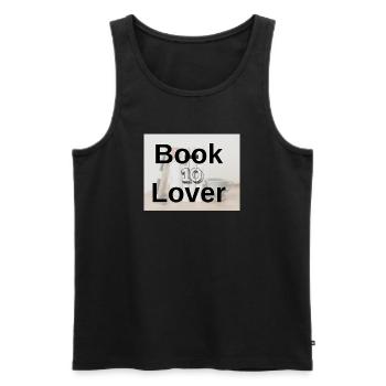 Typographie en Audace pour les Amateurs de Livres - Débardeur bio Premium Homme - noir - Devant - Michal (187cm)