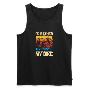 Be with my bike Fahrrad Mountainbike MTB Downhill - Männer Premium Bio Tank Top - Schwarz - Vorne - Michal (187cm)