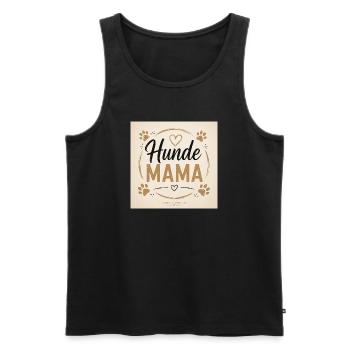 Hunde Mama Herzkreis Design - Männer Premium Bio Tank Top - Schwarz - Vorne - Michal (187cm)