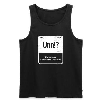 Unn!? - Saarländisch für Profis!  - Männer Premium Bio Tank Top - Schwarz - Vorne - Michal (187cm)