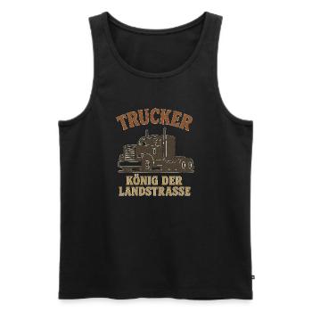 Trucker König der Landstraße - Männer Premium Bio Tank Top - Schwarz - Vorne - Michal (187cm)