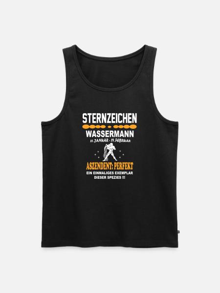 Sternzeichen Wassermann Ascendent Perfekt - Männer Premium Bio Tank Top - Schwarz