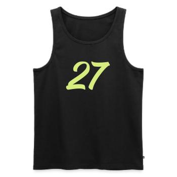 27- - Männer Premium Bio Tank Top - Schwarz - Vorne - Michal (187cm)