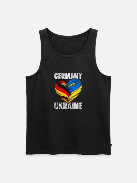 Heart of Germany and Ukraine - Men's Premium Organic Tank Top - black