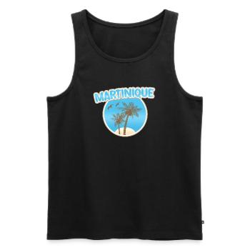 Plage de la Martinique - Débardeur bio Premium Homme - noir - Devant - Michal (187cm)