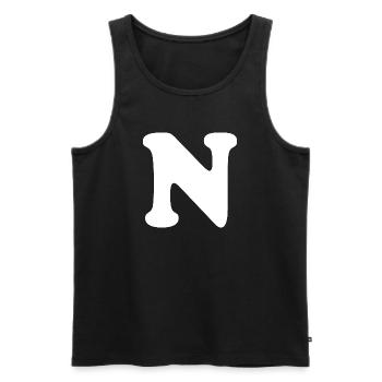 Imprimé grand N Style | Lettre N | N Logo - Débardeur bio Premium Homme - noir - Devant - Michal (187cm)