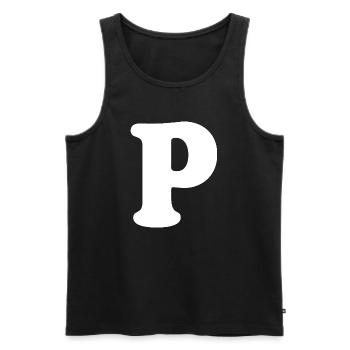 Large P Style Print | Letter P | P Logo - Men's Premium Organic Tank Top - black - Front - Michal (187cm)