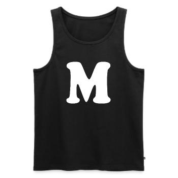 Large M Style Print | Letter M | M Logo - Men's Premium Organic Tank Top - black - Front - Michal (187cm)