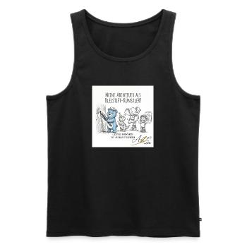 Bleistiftkünstler-Abenteuer mit Freunden - Männer Premium Bio Tank Top - Schwarz - Vorne - Michal (187cm)