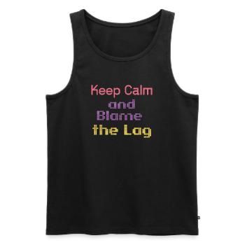 keep calm and blame the lag - Men's Premium Organic Tank Top - black - Front - Michal (187cm)