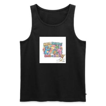Hallo Freunde Spass und Farbe - Männer Premium Bio Tank Top - Schwarz - Vorne - Michal (187cm)