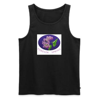 FOREVER SPRING Lilac Photo Print  - Men's Premium Organic Tank Top - black - Front - Michal (187cm)