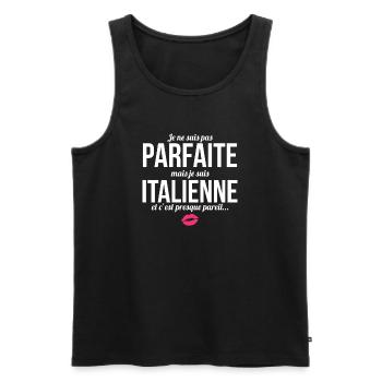 I'm not perfect but I'm Italian... - Men's Premium Organic Tank Top - black - Front - Michal (187cm)