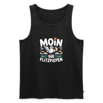 Moin Ihr Flitzpiepen Norddeutsch Hamburg Büro Moin - Männer Premium Bio Tank Top - Schwarz - Vorne - Michal (187cm)
