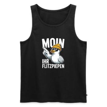 Moin Ihr Flitzpiepen Norddeutsch Hamburg Büro Moin - Männer Premium Bio Tank Top - Schwarz - Vorne - Michal (187cm)