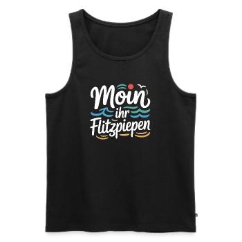 Moin Ihr Flitzpiepen Norddeutsch Hamburg Büro Moin - Männer Premium Bio Tank Top - Schwarz - Vorne - Michal (187cm)