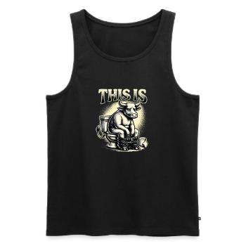 This Is Bullshit Toilet Humor Sarcasm - Men's Premium Organic Tank Top - black - Front - Michal (187cm)
