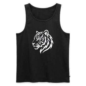 Tiger Line Head Silhouette Powerful - Men's Premium Organic Tank Top - black - Front - Michal (187cm)