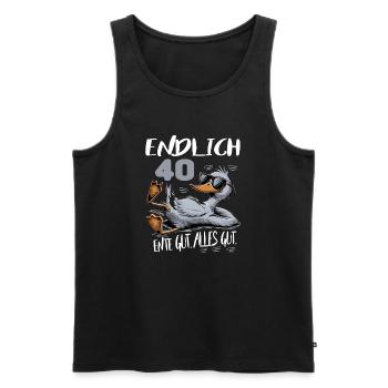 Geburtstag Ente Gut Alles Gut 40 Jahre Comic - Männer Premium Bio Tank Top - Schwarz - Vorne - Michal (187cm)
