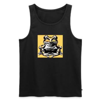 grenouille - Débardeur bio Premium Homme - noir - Devant - Michal (187cm)