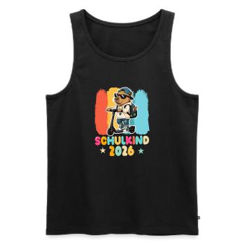 Einschulung Schulkind 2026 Junge Mädchen Cabybara - Männer Premium Bio Tank Top - Schwarz - Vorne - Michal (187cm)