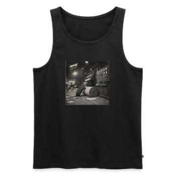 Beaver Paper Mill Industrial Retro Animal Crime - Débardeur bio Premium Homme - noir - Devant - Michal (187cm)