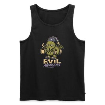 Evil Awakens : Café Cosmique - Débardeur bio Premium Homme - noir - Devant - Michal (187cm)