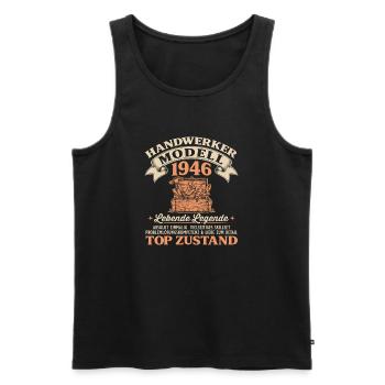 80. Geburtstag Handwerker Modell 1946 - Männer Premium Bio Tank Top - Schwarz - Vorne - Michal (187cm)