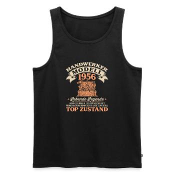70. Geburtstag Handwerker Modell 1956 - Männer Premium Bio Tank Top - Schwarz - Vorne - Michal (187cm)