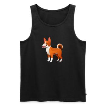 Little Basenji Dog (bande dessinée) - Débardeur bio Premium Homme - noir - Devant - Michal (187cm)