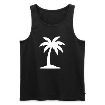 Cadeau de voyage en mer pour vacances d’été à la plage à Palm Tree - Débardeur bio Premium Homme - noir - Devant - Michal (187cm)