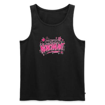 Not Very Nonchalant Neon Pink Script - Men's Premium Organic Tank Top - black - Front - Michal (187cm)