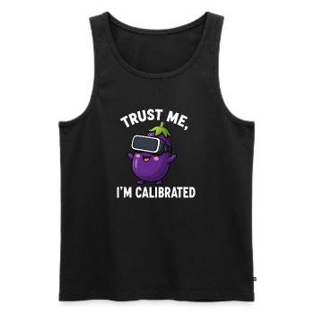 Eggplant Comic Saying Gamer Cartoon - Men's Premium Organic Tank Top - black - Front - Michal (187cm)