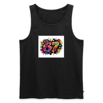 Royal 67 Explosion de couleur - Débardeur bio Premium Homme - noir - Devant - Michal (187cm)