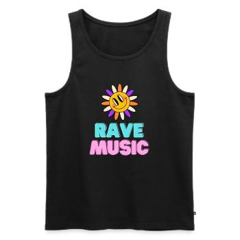 Sunshine Rave Music Néon Design - Débardeur bio Premium Homme - noir - Devant - Michal (187cm)