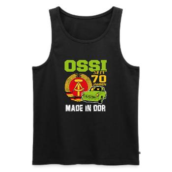 Geburtstag DDR Ossi Ost Produkt 70 Jahre - Männer Premium Bio Tank Top - Schwarz - Vorne - Michal (187cm)