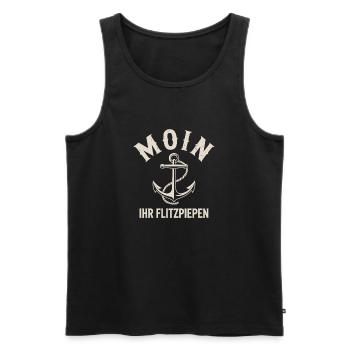 Moin Ihr Flitzpiepen Norddeutsch Hamburg Büro Moin - Männer Premium Bio Tank Top - Schwarz - Vorne - Michal (187cm)