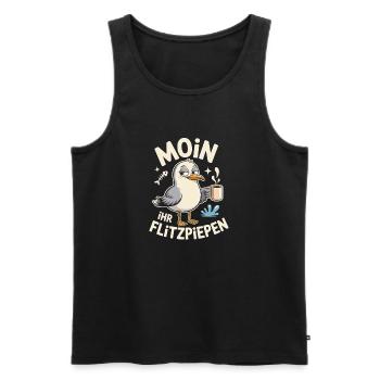 Moin Ihr Flitzpiepen Norddeutsch Hamburg Büro Moin - Männer Premium Bio Tank Top - Schwarz - Vorne - Michal (187cm)