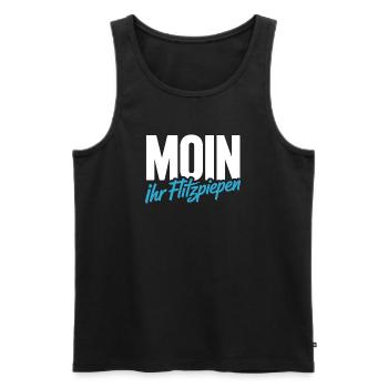 Moin Ihr Flitzpiepen Norddeutsch Hamburg Büro Moin - Männer Premium Bio Tank Top - Schwarz - Vorne - Michal (187cm)