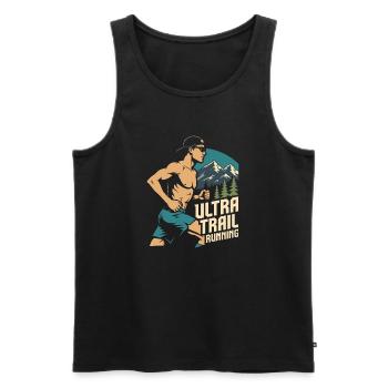 Ultra Trail Running - Débardeur bio Premium Homme - noir - Devant - Michal (187cm)