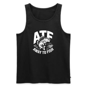 ATF – À la pêche - Débardeur bio Premium Homme - noir - Devant - Michal (187cm)