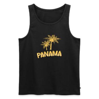 Gift for Panama - Men's Premium Organic Tank Top - black - Front - Michal (187cm)