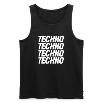 Techno music logo - Men's Premium Organic Tank Top - black - Front - Michal (187cm)