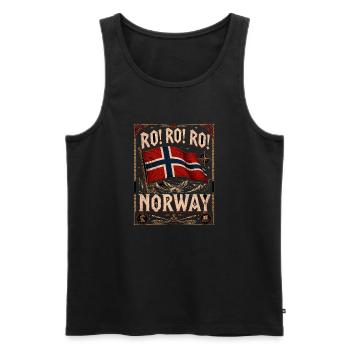 Norwegian flag in vintage frame - Men's Premium Organic Tank Top - black - Front - Michal (187cm)