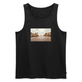 Pyramide du Louvre sur la place - Débardeur bio Premium Homme - noir - Devant - Michal (187cm)