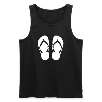 Flipflops_weiss_Sommer_Strand_Urlaub_Geschenk - Men's Premium Organic Tank Top - black - Front - Michal (187cm)