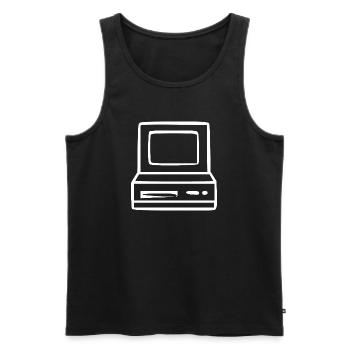Retro Computer Vintage 80s 90s Gift - Men's Premium Organic Tank Top - black - Front - Michal (187cm)