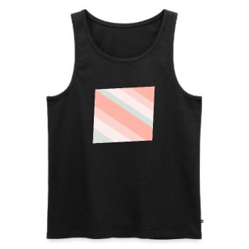 Pastel Diagonal Stripes Peach Mint - Men's Premium Organic Tank Top - black - Front - Michal (187cm)